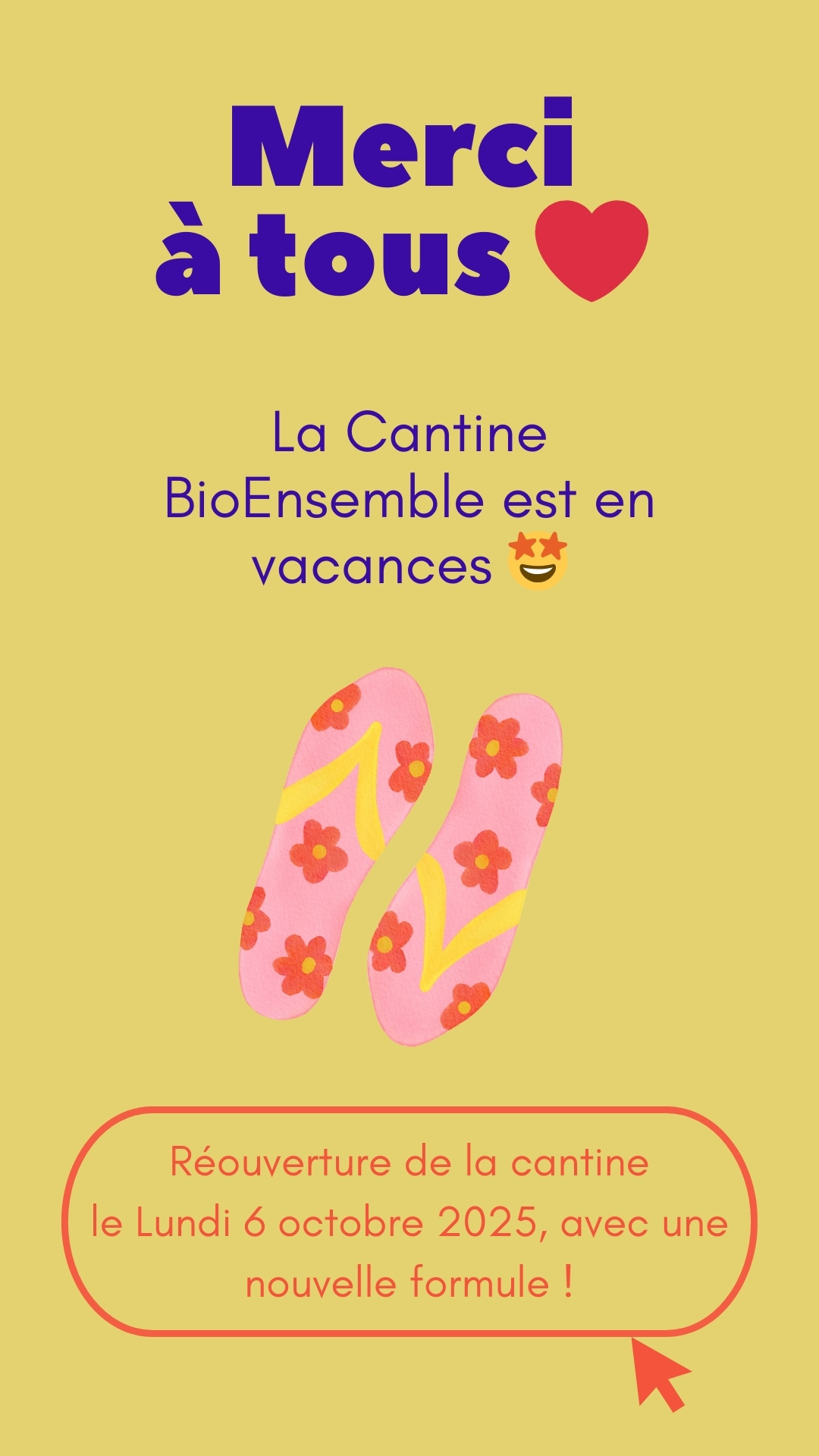 La cantine associative BioEnsemble est en vacances 🍴