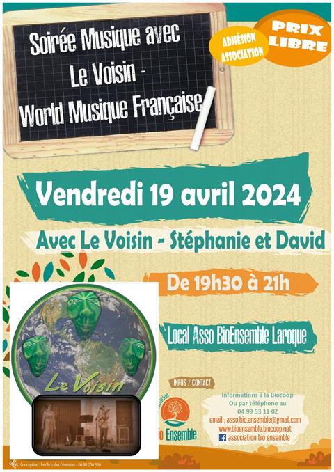 Soirée concert Le Voisin - World Musique Française
