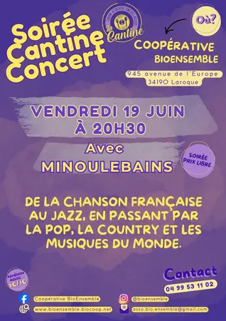 Soirée Cantine Concert avec Minoulébains Soirée Cantine Concert avec Minoulébains