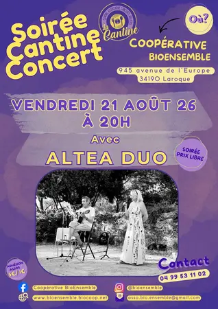 Soirée Cantine - Concert BioEnsemble avec  Altea Duo