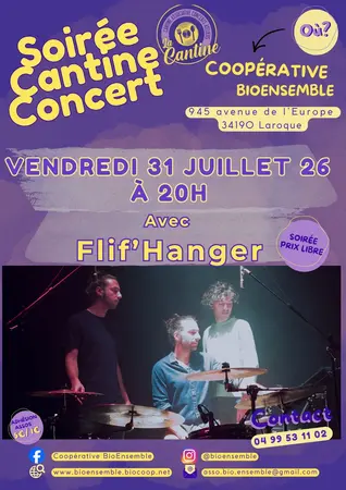 Soirée Cantine - Concert BioEnsemble avec  Flif'Hanger