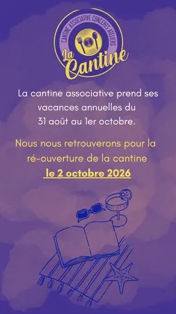 La cantine BioEnsemble prend ses vacances annuelles :) La cantine BioEnsemble prend ses vacances annuelles :)